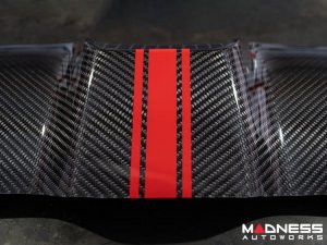 FIAT 500 Rear Diffuser - Carbon Fiber - Red Racing Stripe w/ White Scorpion